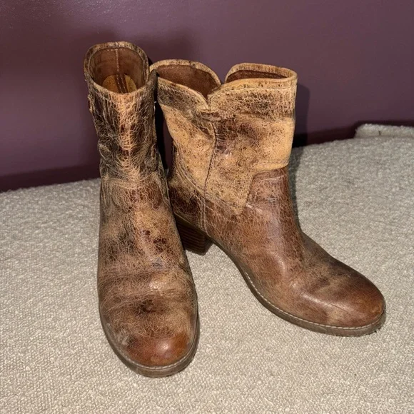 Diba true Brown Leather cowboy Boots womens 8 - Picture 1 of 5